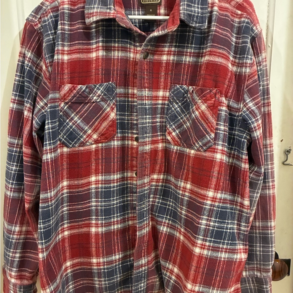 C.E. Schmidt Red and Blue Plaid Men's Shirt